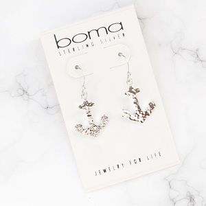 Boma Hammered Sterling Silver Anchor Earring
